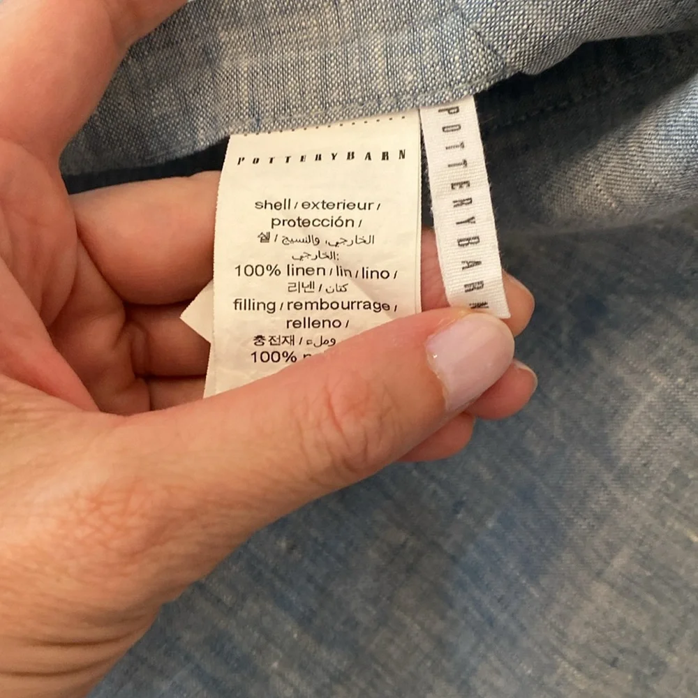 Pottery Barn Diamond Quilted Two Linen King Shams